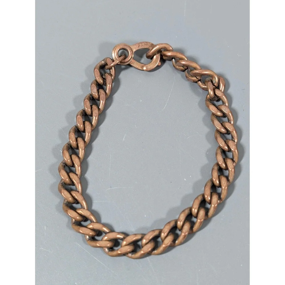 Vintage Copper Curb Chain Bracelet 7